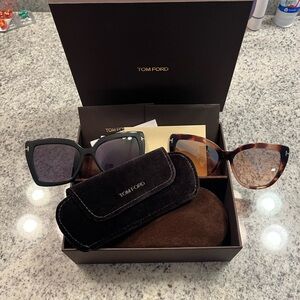 Tom Ford Sunglasses Duo - Black and Tortoise Clip on